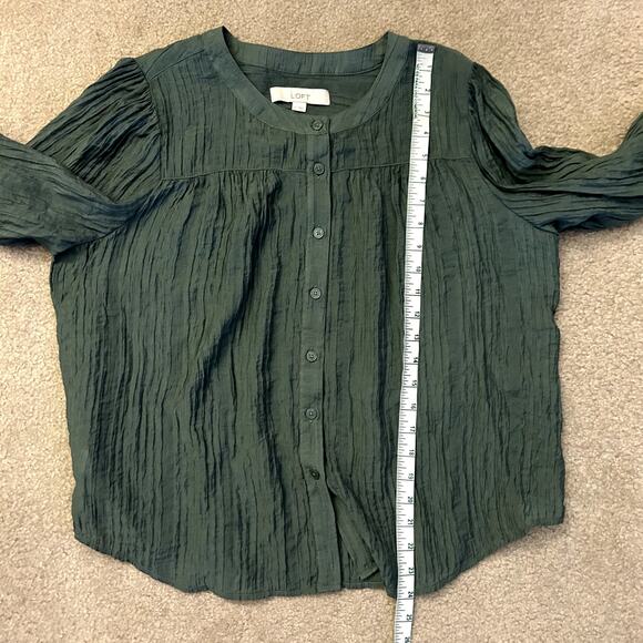 Loft Women´s Pleated Sleeve Rustic Bohemian Romance Blouse Size L - Picture 9 of 10